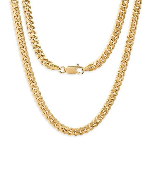 Anthony Jacobs Metallic Sterling Silver Cuban Link Chain Necklace