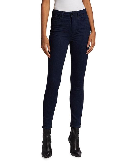 PAIGE Margot Mid Rise Ankle-crop Skinny Jeans in Blue | Lyst