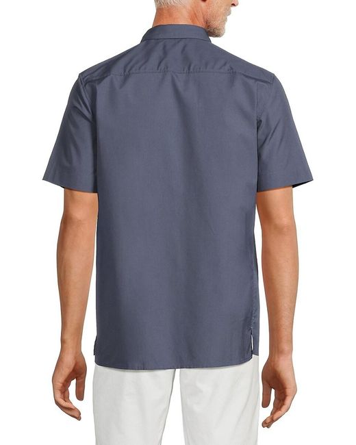 HUGO Blue Ebor Logo Short Sleeve Shirt for men