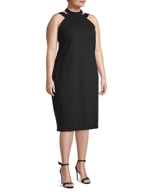 Bebe Synthetic Plus Sheath Dress in Black | Lyst