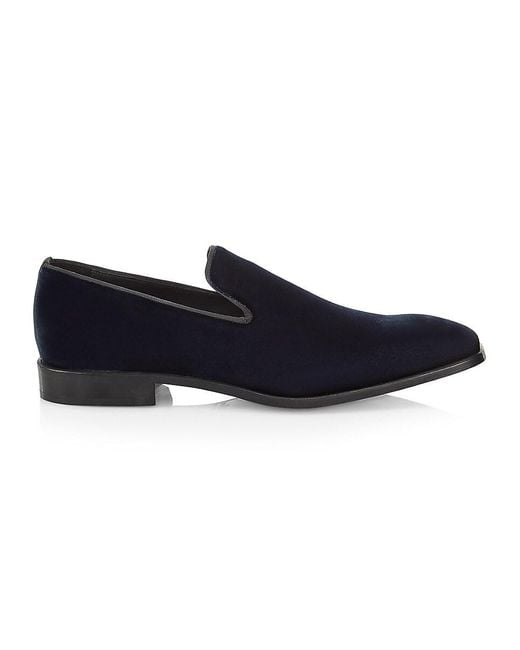 Saks Fifth Avenue Blue Velvet Loafers for men