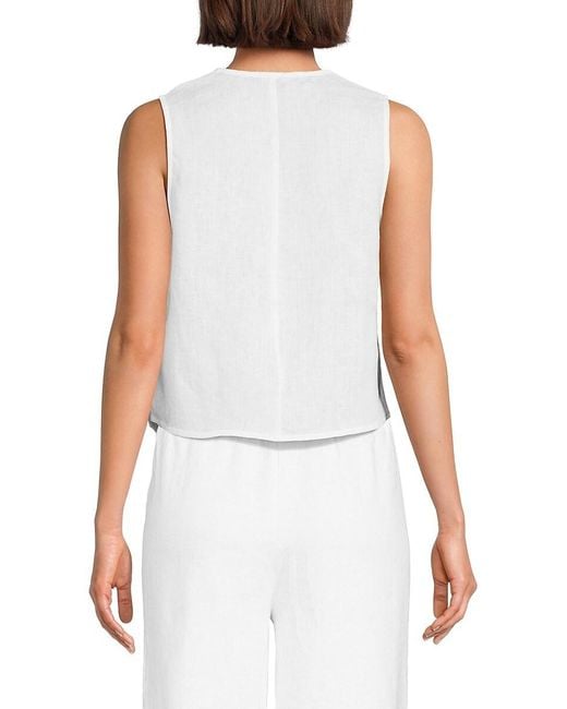 Saks Fifth Avenue Pink 100% Linen Vest