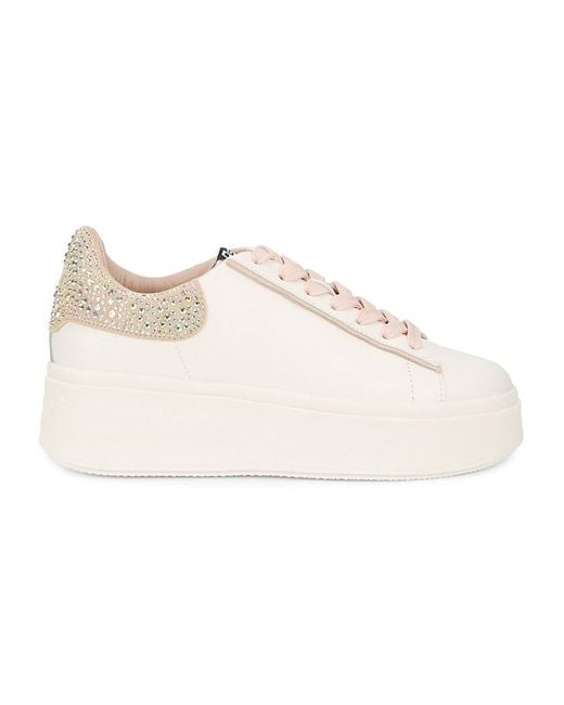 Ash Natural Move Strass Leather Platfrom Sneakers