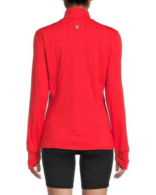 Spyder Red Solid Pullover Jacket