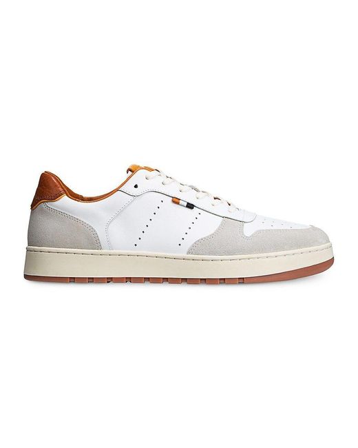 Allen Edmonds White Springfield Leather Retro Sneakers for men