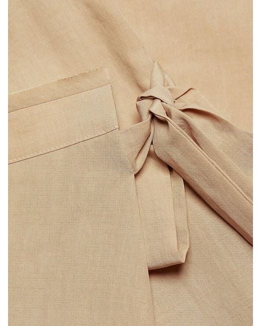 Vince Natural Asymmetric Wrap Midi-Skirt