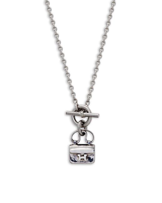 Hermès Vintage Sterling Silver Constance Necklace in Metallic | Lyst