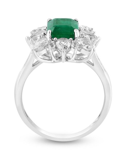 Effy Green 14K, Emerald, Sapphire & 0.09 Tcw Diamond Ring