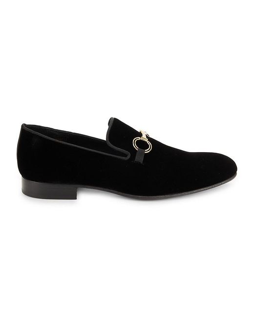 Saks Fifth Avenue Black Velvet Smoking Slippers for men