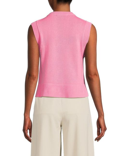 French Connection Pink Mozart Crewneck Sweater Vest