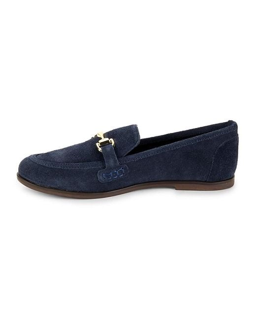 Saks Fifth Avenue Black Morgan Leather Riding Bit Suede Loafers