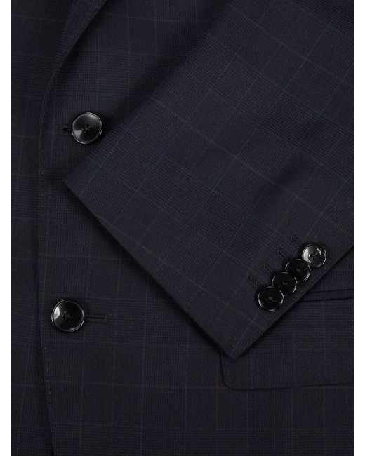 BOSS by Hugo Boss Black Slim Fit Checked Virgin Wool Blend Suit for men