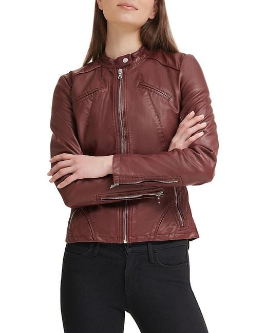 Guess women's faux shop leather jackets