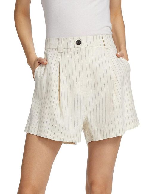 Rails White Ilena Striped Pleated Shorts