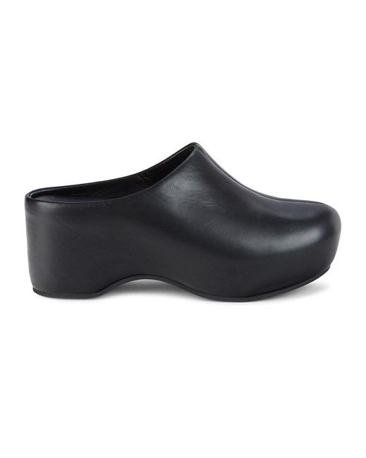 Vince Black Isa Leather Platform Clogs