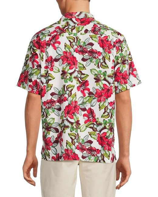 Tommy Bahama Multicolor Rosa Floral Silk Blend Camp Shirt for men
