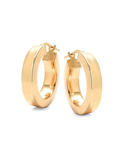 Saks Fifth Avenue Metallic 18k Goldplated Sterling Silver Square Tube Hoop Earrings