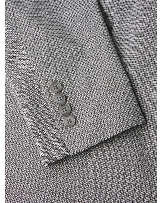 DKNY Gray Grid Slim-Fit Two-Button Suit for men