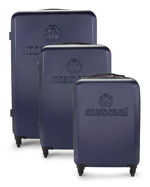 Roberto Cavalli Blue 3-piece Carry-on & Luggage Set