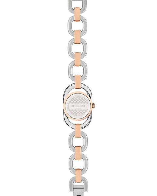 Missoni Multicolor Gioiello Chain 22.8mm Two Tone Stainless Steel Bracelet Watch
