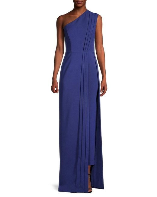Kay Unger Synthetic Liliana Asymmetric Cape Jumpsuit in Blue | Lyst