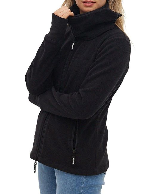 Bench . Microfleece Thumbhole Zip Jacket in Black Lyst
