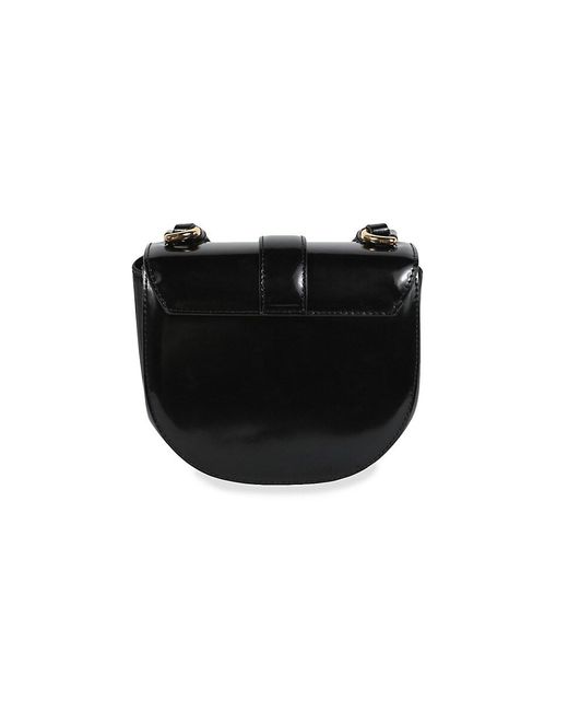 Moschino Black Heart Padlock Leather Crossbody Bag