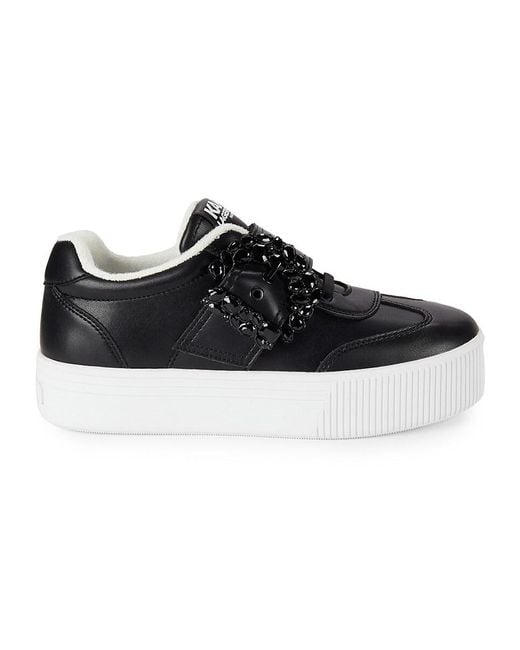 スニーカー   Carlla Embossed Platform Sneaker Karl Lagerfeld BELLA Women's White Leather Platform Sneakers