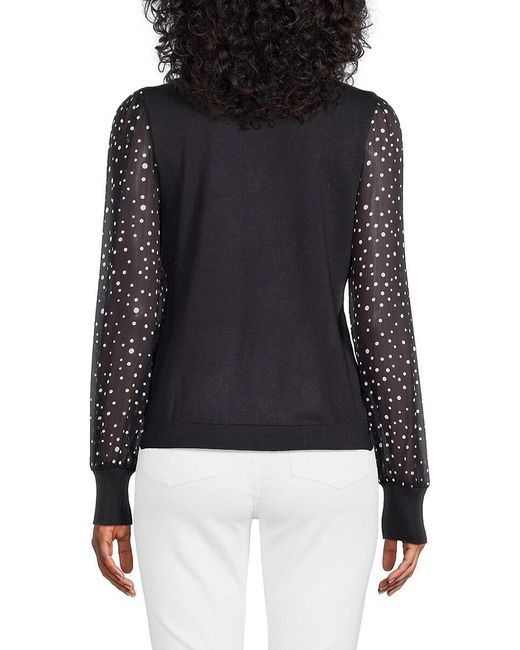 Tommy Hilfiger Black Mixed-Media Sweater