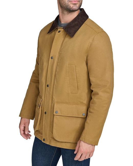 Cole Haan Coated Cotton Rain Jacket in Natural for Men Lyst UK