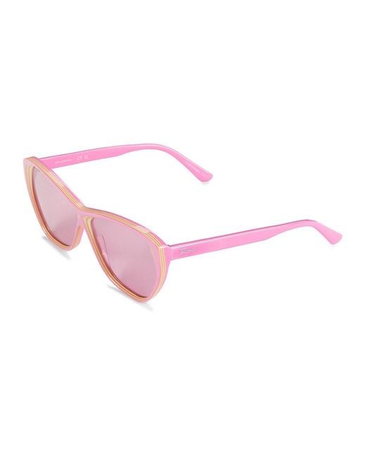 Karl Lagerfeld Pink 58mm Oval Sunglasses