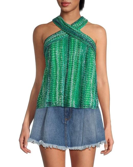 Ramy Brook Green May Crossover Halter Top