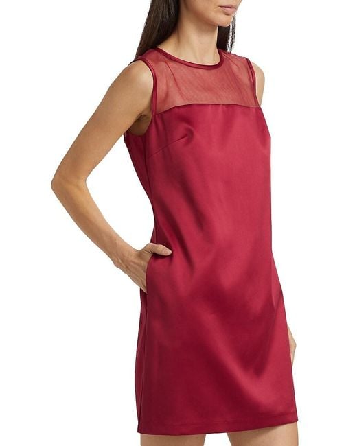 If Only Studio Red Ava Satin Shift Minidress