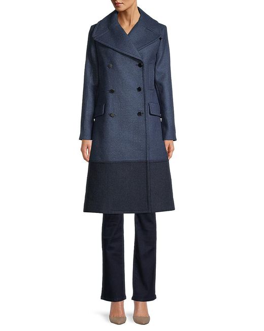 Ted Baker Woolblend Coat in Dark Navy (Blue) Lyst Canada