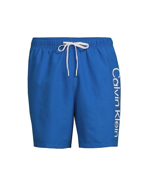 Calvin Klein Blue Core Volley Logo Swim Shorts for men