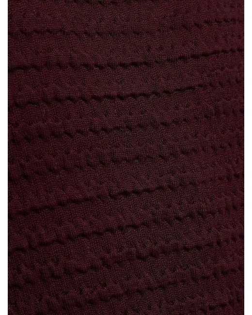 FRAME Red Smocked Silk-Cotton Crewneck Top