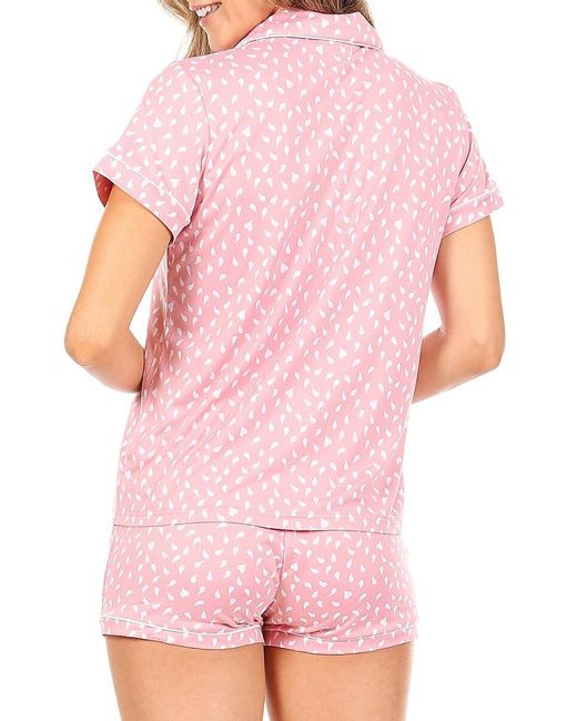 Tahari Pink 2-piece Jersey Top & Shorts Pajama Set