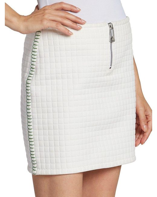 White zip front mini skirt cheap