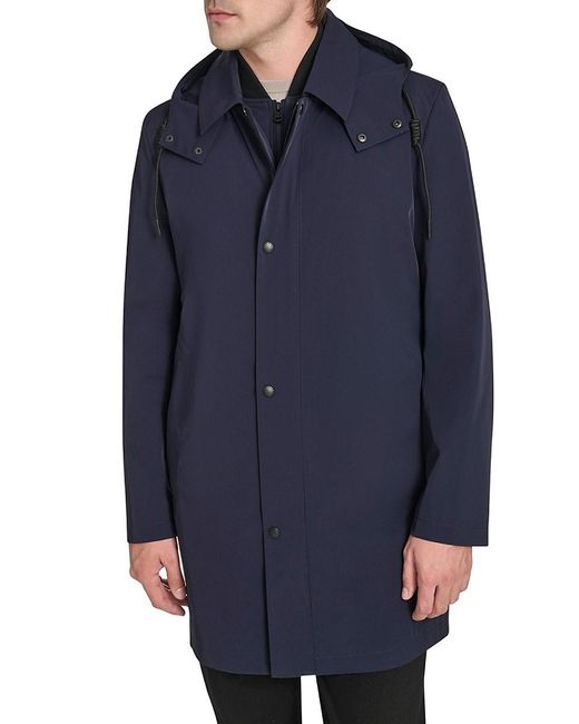 Cole Haan Blue 3-in-1 Hooded Rain Jacket for men