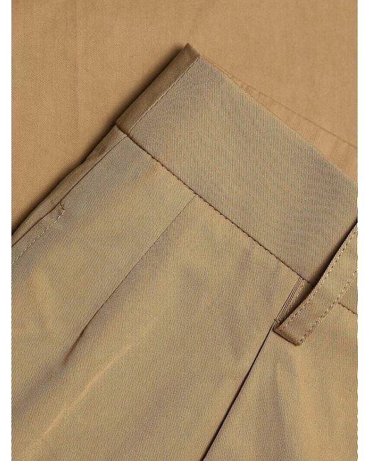 FRAME Natural Pleated Cotton Wide-Leg Pants