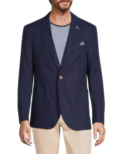 Tailorbyrd Blue Linen Blend Sportcoat for men