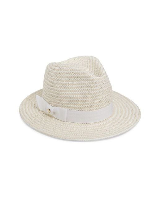 Kate Spade White Two Tone Textured Fedora