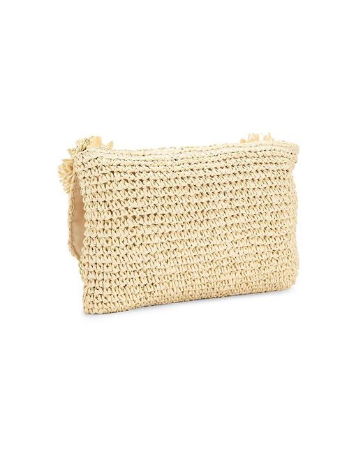 Collection 18 Natural Oversized Woven Flower Paper Crossbody Bag