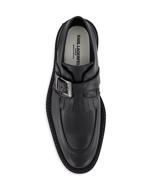Karl Lagerfeld Black Label Kilted Monk Strap Shoes for men