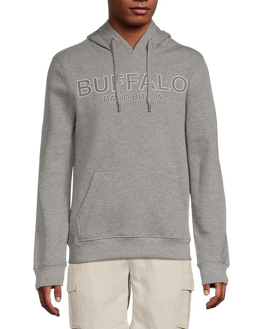 Buffalo David Bitton Gray Fabison Logo Hoodie for men