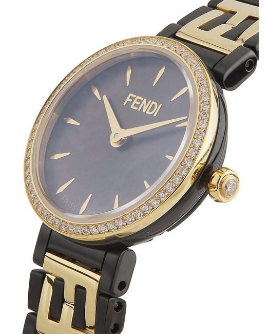 Fendi Forever Two-Tone Stainless Steel & 0.16 Tcw Diamond