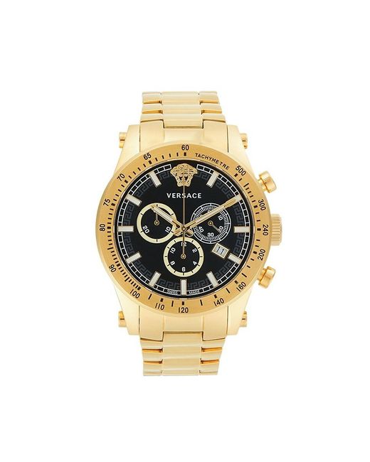Versace 44mm Ip Goldtone Stainless Steel Chronograph Bracelet Watch in ...