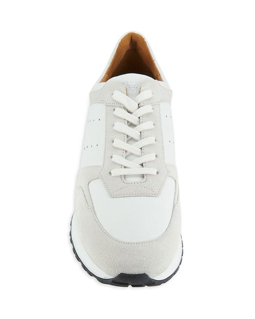 Allen Edmonds White Everett Leather Low-top Sneakers for men