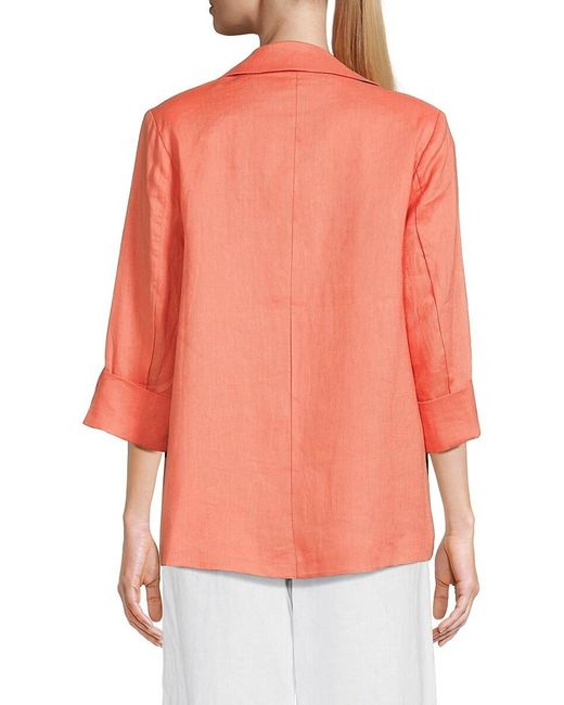Saks Fifth Avenue White 100% Linen Oversized Blazer