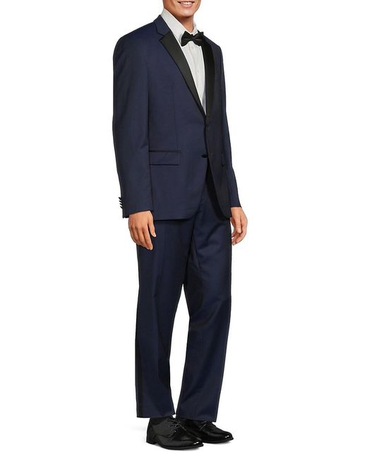 Boss Blue 2-Piece Satin Suit for men